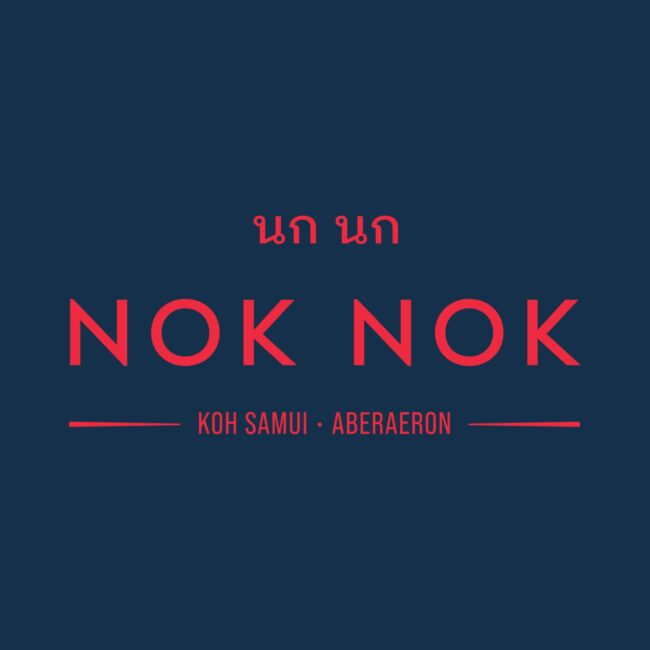 Nok Nok Red on Navy Logo